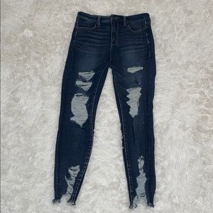 American Eagle Skinny Jeans with Distressed Hems